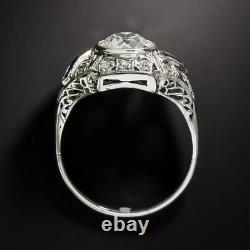 1.30Ct White Round Cut CZ Art Deco Style Engagement Ring In 925 Sterling Silver