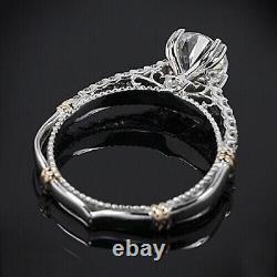 1.50 CT Round Cut Cubic zirconia Art deco style Wedding Anniversary Silver Ring