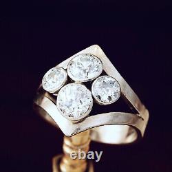 1.50Ct Vintage Style Art Deco Engagement Ring 14k White Gold plated lab created