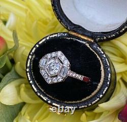 1.55 Ct Old European Style Lab Created Diamond Engagement White Gold Filled Ring