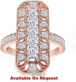 1 Ct Lab Created Moissanite Diamond Art Deco Style Wedding Ring 14K Solid Gold
