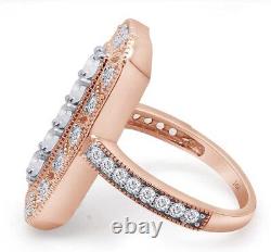 1 Ct Lab Created Moissanite Diamond Art Deco Style Wedding Ring 14K Solid Gold