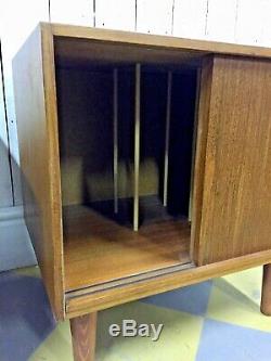 #1 Pair Teak Swedish Bedside Record Cabinets Vtg Mid Century Danish Table Gplan