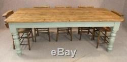 10ft Rustic Pine Farmhouse Kitchen Table With A Painted Base Winchcombe
