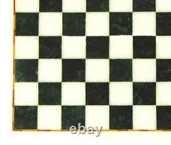 12 Black and White Marble Geometric Design Chess Table for Indoor Game Room Dec