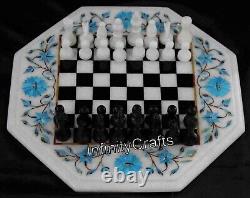 12 Inches Gemstone Inlay Work Coffee Table Top Marble Corner Table King Size 2