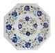 12 Lapis Floral Inlay Art White Marble Side Coffee Table Top Kitchen Decor W275