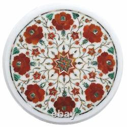 12'' Marble Table Top coffee Marble Inlay Pietra Dura Art For Home Decor Garden