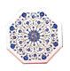 12 Marble White Table Top Lapis Marquetry Mosaic Floral Inlay Art Decorate W406