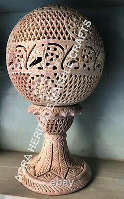 12 Soapstone Marble Lamp Lattice Elephant Hand Carved Design Living Decor E775