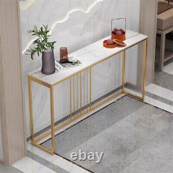 120CM Extra Long Marble Console Table Shelf Sofa Side Desk Bar Table Art Decor