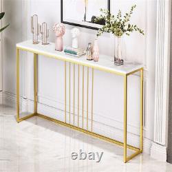 120CM Extra Long Marble Console Table Shelf Sofa Side Desk Bar Table Art Decor