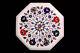 12octagon White Marble Table Top Inlay Floral Arts Luxury Pietra Dura Work Deco