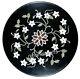 13 Inches Round Marble Coffee Table Top Pietra Dura Art Bed Side Table For Hotel