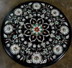 14 Inches Marble Coffee Table Top Beautiful Pattern Inlay Work End table for Bar