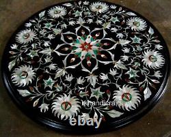 14 Inches Marble Coffee Table Top Beautiful Pattern Inlay Work End table for Bar
