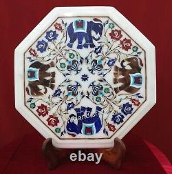 14 Inches Marble Coffee Table Top with Inlay Art Kitchen table for Home Decor