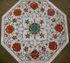 14 Inches Stone Coffee Table Top Pietra Dura Art Breakfast Table With Royal Look