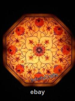 14 Inches Stone Coffee Table Top Pietra Dura Art Breakfast table with Royal Look