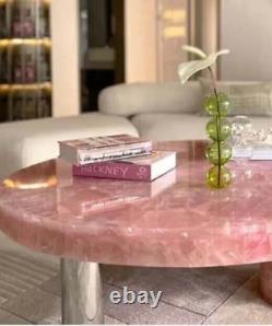 15 Beautiful Round Rose Quartz Table Top Elegant Furniture Living Room Decors