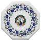 15 Inch Marble Coffee Table Top Lapis Lazuli Inlay Work Corner Table For Office