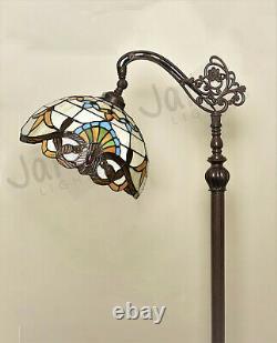 165cm Tiffany Floor Lamps Adjustable, 12 Lampshade, Leadlight Stained Glass