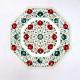 18 White Marble Table Carnelian & Malachite Stone Pietra Dura Handmade Art Deco