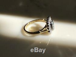18ct Art Deco Style Aquamarine & Diamond Ring 1ct Aqua + Diamonds