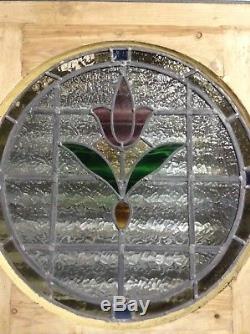 1930s Reclaimed Edwardian Art Deco Style Stained Glass Front Door Delivery