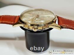 1960's Serviced Vintage Cauny Prima Chronograph Watch Gold Plated Landeron 248