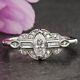 2.65 Ct Marquise & Baguette Cut Art Deco Style Wedding Anniversary Silver Ring
