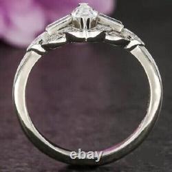 2.65 CT Marquise & Baguette Cut Art deco style wedding anniversary Silver Ring