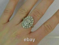 2.79Ct Oval Cut Lab Created Diamond 1920s Filigree Style Vintage Engagement Ring