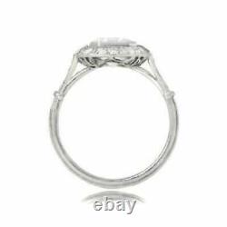 2.85Ct Art Deco Style Asscher Cut Lab Created Diamond Engagement 925 Silver Ring