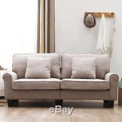 2 Seater Sofa Seat Saver Armchair for 3 People Fabric Sofa Bed with Washed Case