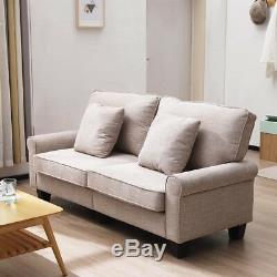 2 Seater Sofa Seat Saver Armchair for 3 People Fabric Sofa with Washed Case