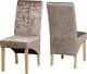 2 X Chairs Mink Crushed Velvet Fabric Stunning Sleek Dining Chairs Dining Chair