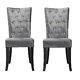 2 X Chairs Silver Grey Crushed Velvet Fabric Stunning Dining Chairs Dining Chair