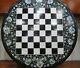 24 Inches Marble Coffee Table Top Abalone Shell Inlay Work Chess Board For Hotel