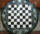 24 Inches Round Marble Chess Table Top Inlay Center Table With Shiny Stone Work