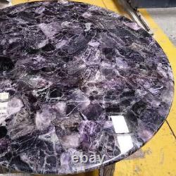 24Handmade Amethyst Corner Table Top Round Shape Healing Crystals Gemstone Deco