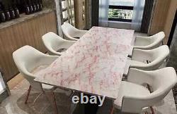 24x48 Buy Rose Quartz Dining Table Top Handmade Art Luxury Home Furniture Deco