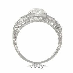 3. Ct Round Cut Diamond Art Deco Vintage Antique Style Ring 925 Sterling Silver