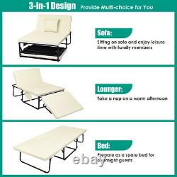 3 IN 1 Sofa Bed Folding Lounge Chair Sleep Convertible Chair Height Adjustable