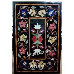 30 x 48 Inches Marble Dining Table Top Floral Design Inlay Work from Vinatge Art