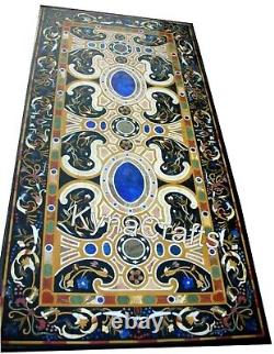 30 x 72 Inch Marble Dining Table Top with Pietra Dura Art Office Meeting table