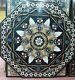 36 Inch Black Marble Table Top Center Table Multi Stone Inlay Marquetry Art Deco