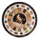 36 Inch Marble Table Top Round Dining Table Multi Stone Inlay Marquetry Art Deco