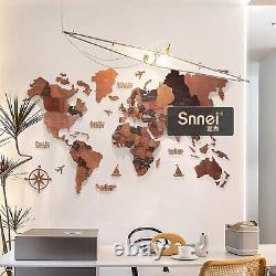 3DWooden World Map Rustic Wall Art Home Decoration For Home Office Birthday Gift