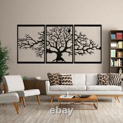 3pcs set Metal Wall Art Tree Of Life Bedroom Livingroom Decor Wall Hangings 47in